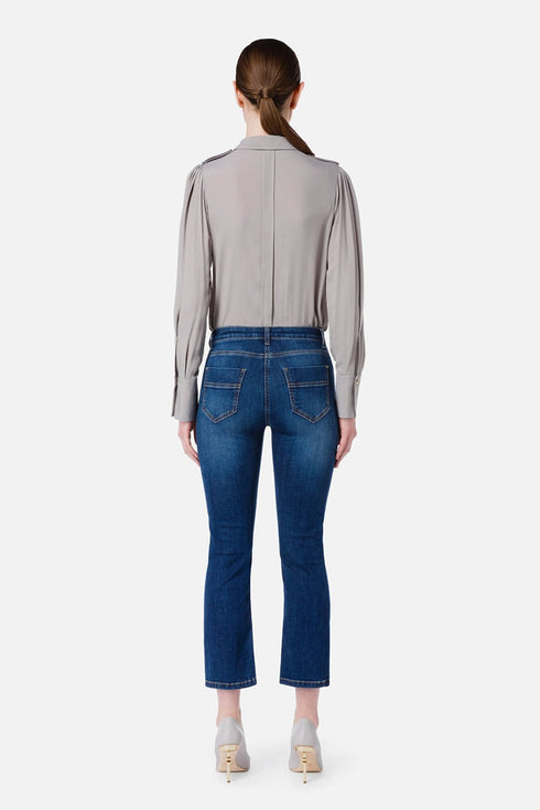 Camicia Donna CB00116E2 body con tasche Grigio ELISABETTA FRANCHI- Francavilla Moda